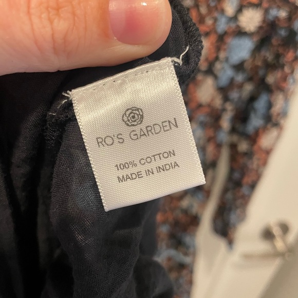 Ro’s Garden caftan cotton maxi dress sundress long sleeve - Picture 4 of 8